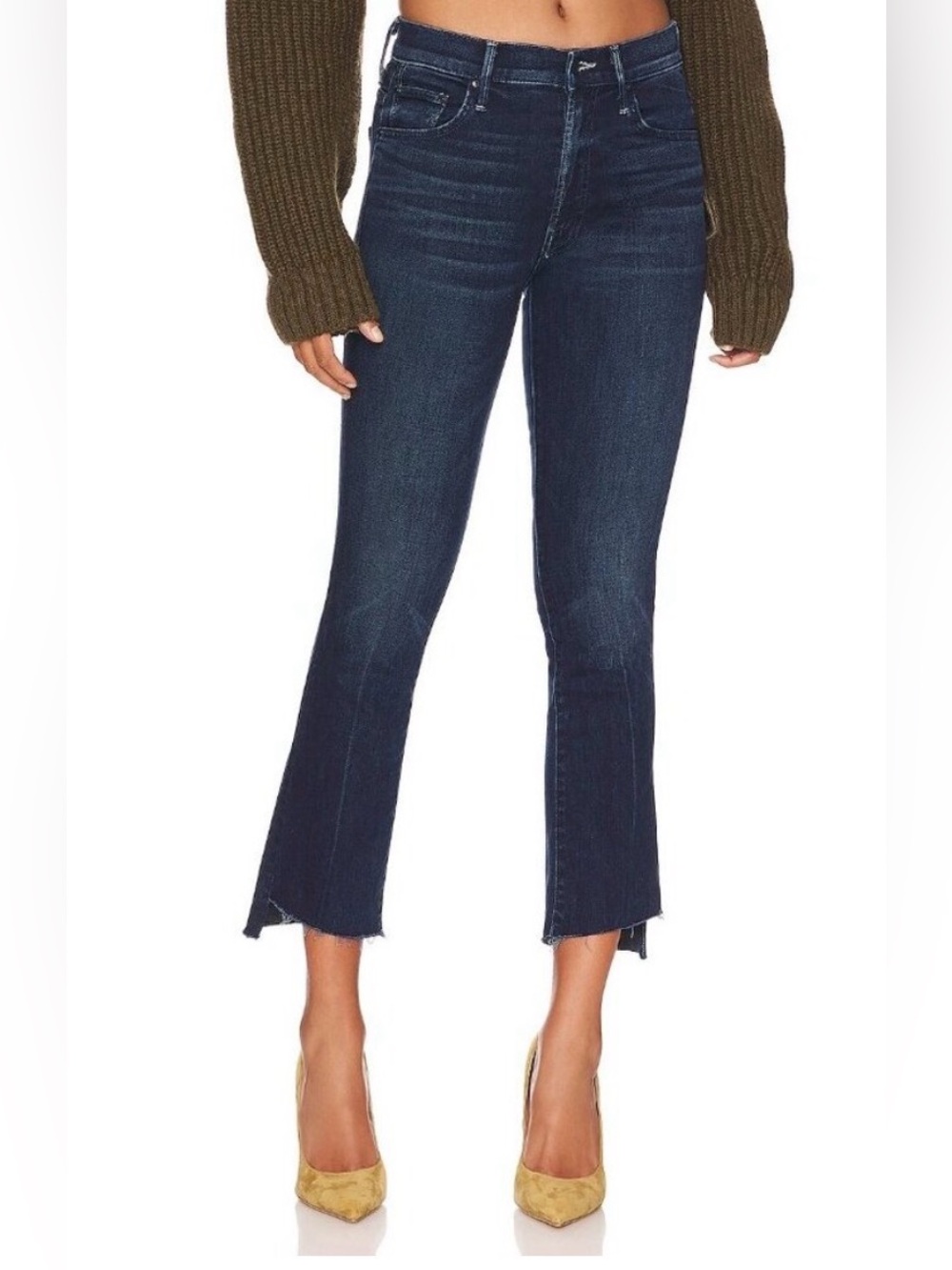 EUC MOTHER size 27 Insider Crop Step Fray Cropped Ankle Jeans/Good For You wash